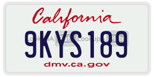 9KYS189 license plate in California