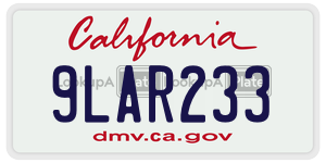 9LAR233 license plate in California