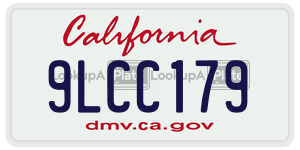 9LCC179 license plate in California