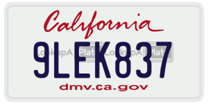 9LEK837  license plate in CA