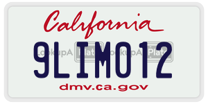 9LIM012 license plate in California