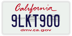 9LKT900 license plate in California