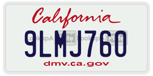 9LMJ760 license plate in California