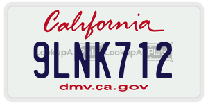 9LNK712 license plate in California