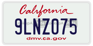 9LNZ075 license plate in California