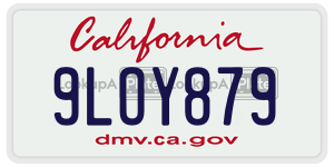 9LOY879 license plate in California