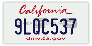 9LQC537  license plate in CA