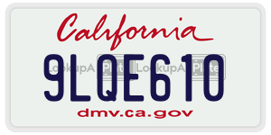 9LQE610 license plate in California