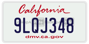 9LQJ348  license plate in CA