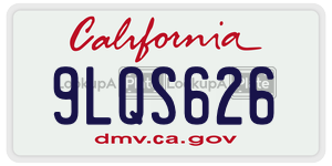 9LQS626 license plate in California