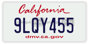 9LQY455 license plate in California