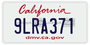 9LRA371 license plate in California