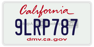 9LRP787  license plate in CA