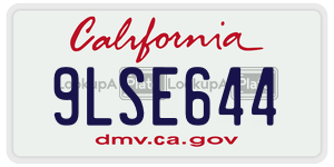 9LSE644 license plate in California