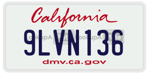 9LVN136 license plate in California
