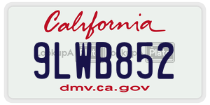 9LWB852 license plate in California