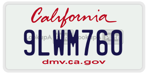 9LWM760  license plate in CA
