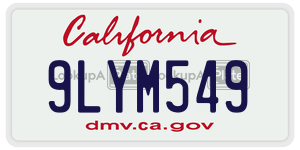 9LYM549 license plate in California