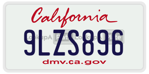 9LZS896 license plate in California