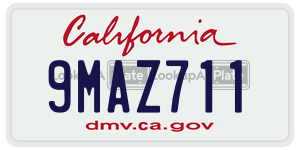 9MAZ711  license plate in CA