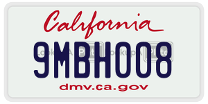 9MBH008 license plate in California