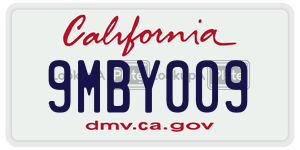 9MBY009  license plate in CA