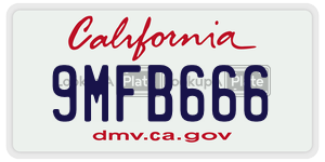 9MFB666 license plate in California