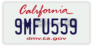 9MFU559 license plate in California