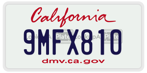 9MFX810  license plate in CA