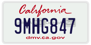 9MHG847 license plate in California