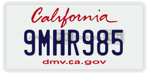 9MHR985  license plate in CA