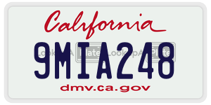 9MIA248  license plate in CA