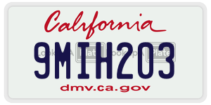 9MIH203 license plate in California