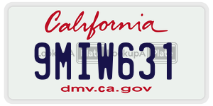 9MIW631 license plate in California