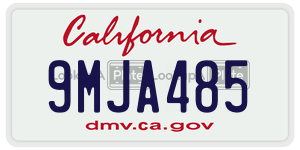 9MJA485  license plate in CA