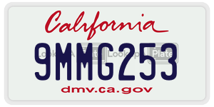 9MMG253  license plate in CA