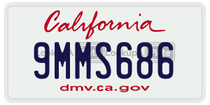 9MMS686 license plate in California