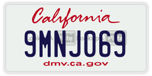9MNJ069  license plate in CA