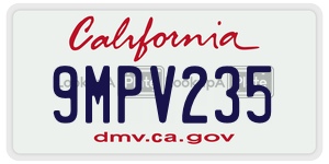 9MPV235  license plate in CA