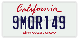 9MQR149 license plate in California