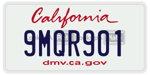 9MQR901 license plate in California