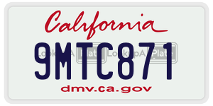 9MTC871 license plate in California