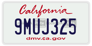 9MUJ325  license plate in CA