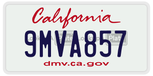 9MVA857 license plate in California