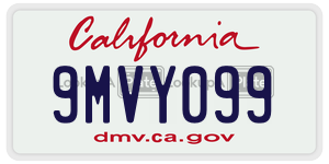 9MVY099 license plate in California