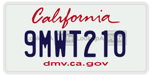 9MWT210 license plate in California