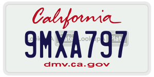 9MXA797 license plate in California