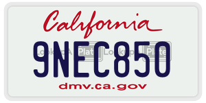 9NEC850  license plate in CA