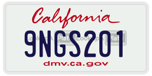 9NGS201  license plate in CA