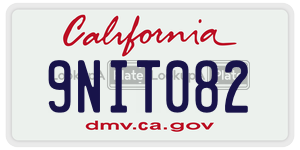 9NIT082 license plate in California